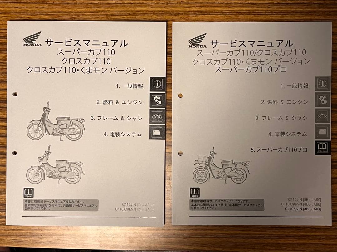コ*ン様 スーパーカブ110/クロスカブ110 サービスマニュアル