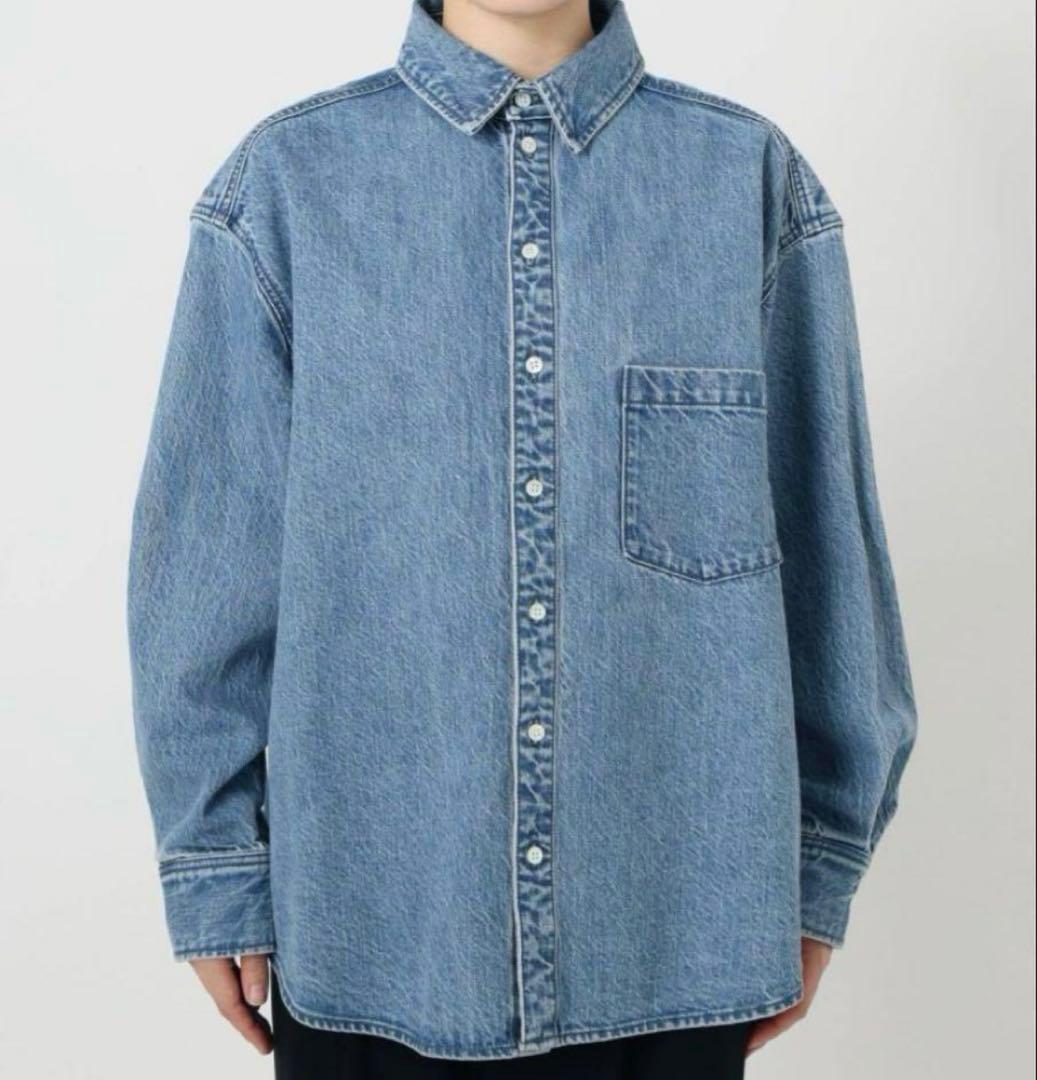 アッパーハイツ　upper hightsオーバーサイズデニムシャツ ライトブルー