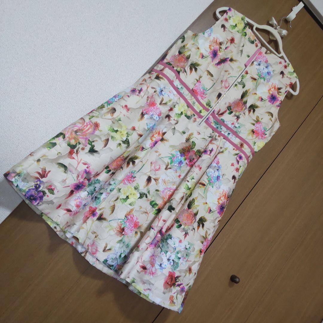 46 花柄 ピンクダブルリボン ローズティアラ　ジュエル