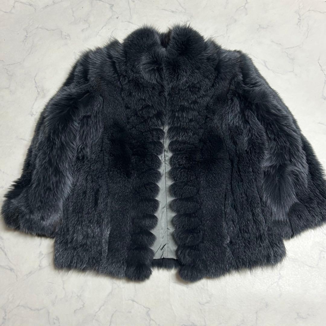 SAGA FOX 銀タグ ファーコート 13号 LL相当 グレーブラック 美品