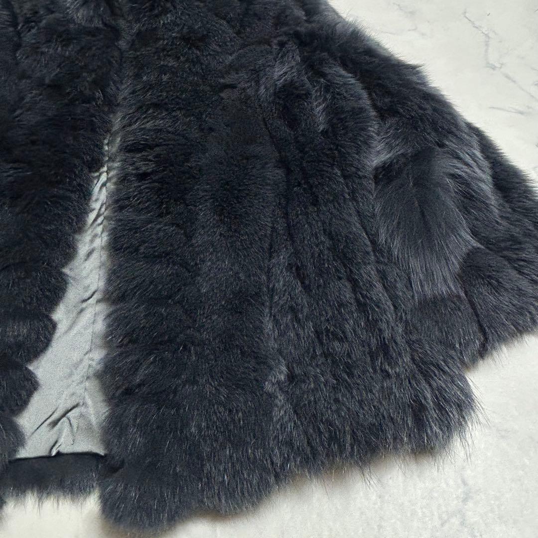 SAGA FOX 銀タグ ファーコート 13号 LL相当 グレーブラック 美品