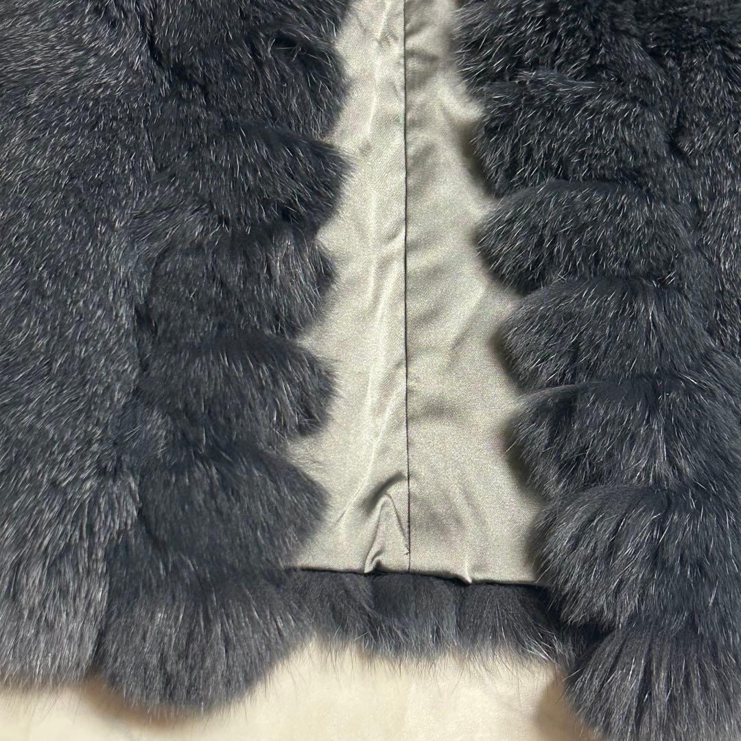 SAGA FOX 銀タグ ファーコート 13号 LL相当 グレーブラック 美品