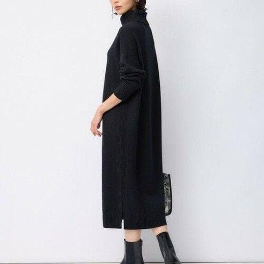 23区 洗える ウール カシミヤ タートルネック ニットワンピース 大きいサイズ