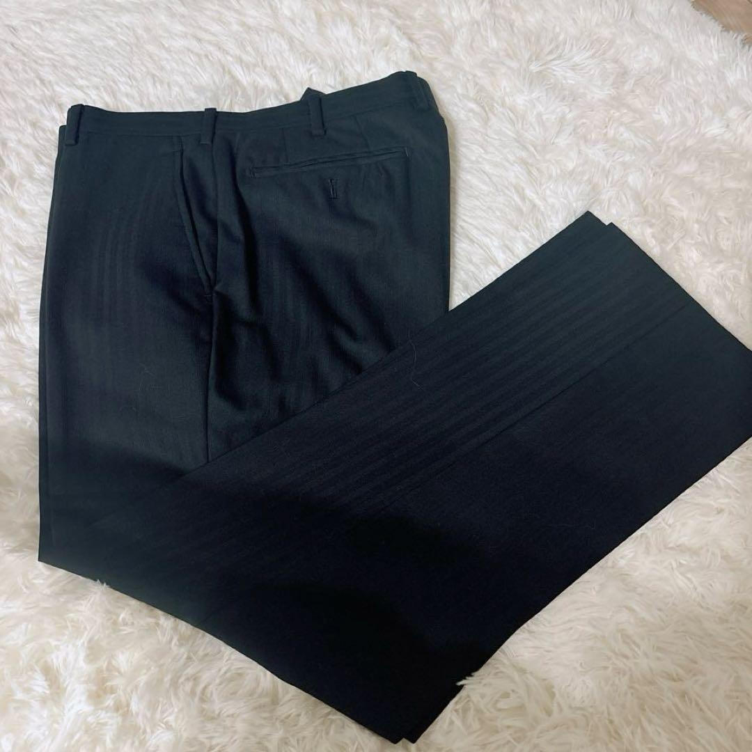 美品 BURBERRY 黒 ブラック ストライプ スーツ ベスト スリーピース