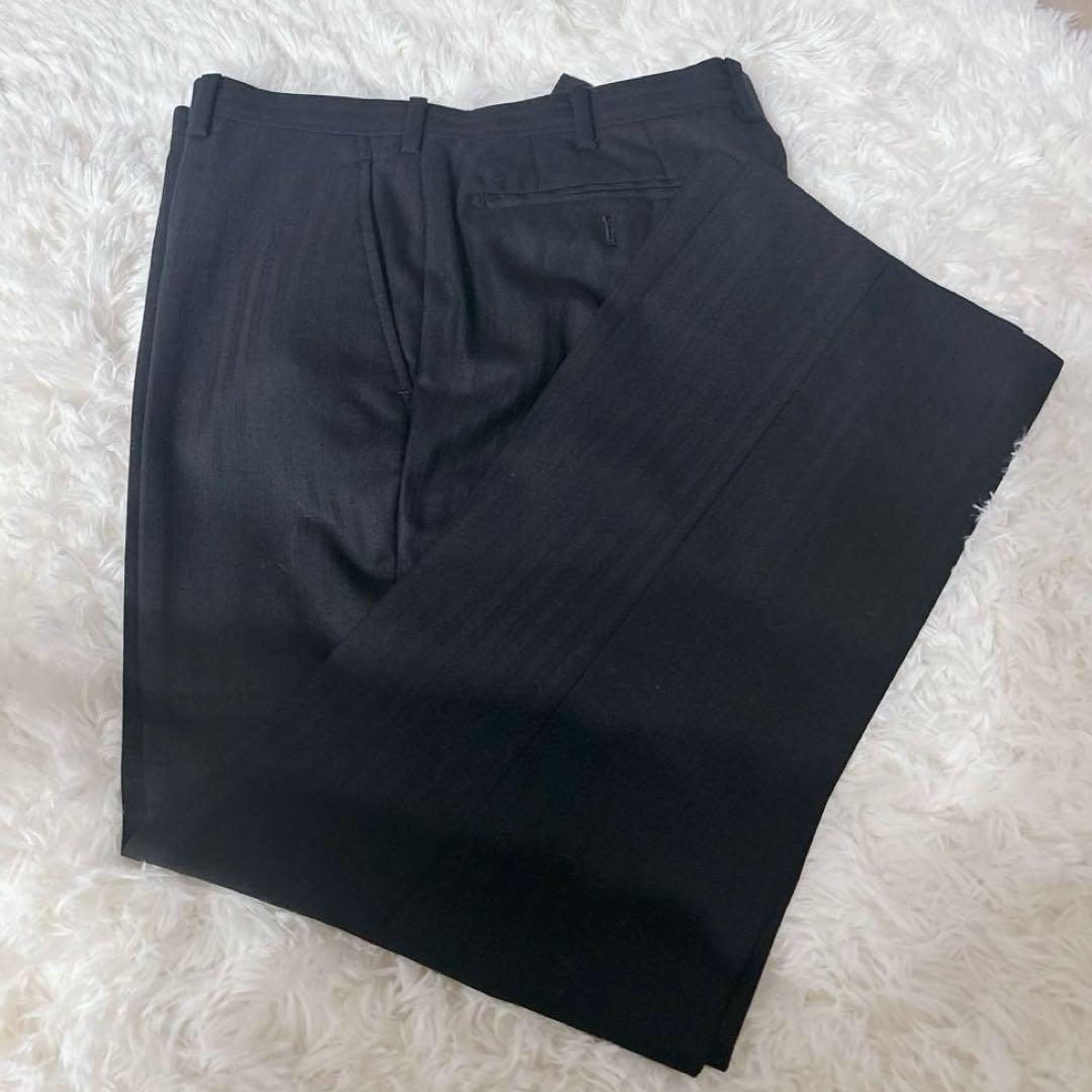 美品 BURBERRY 黒 ブラック ストライプ スーツ ベスト スリーピース