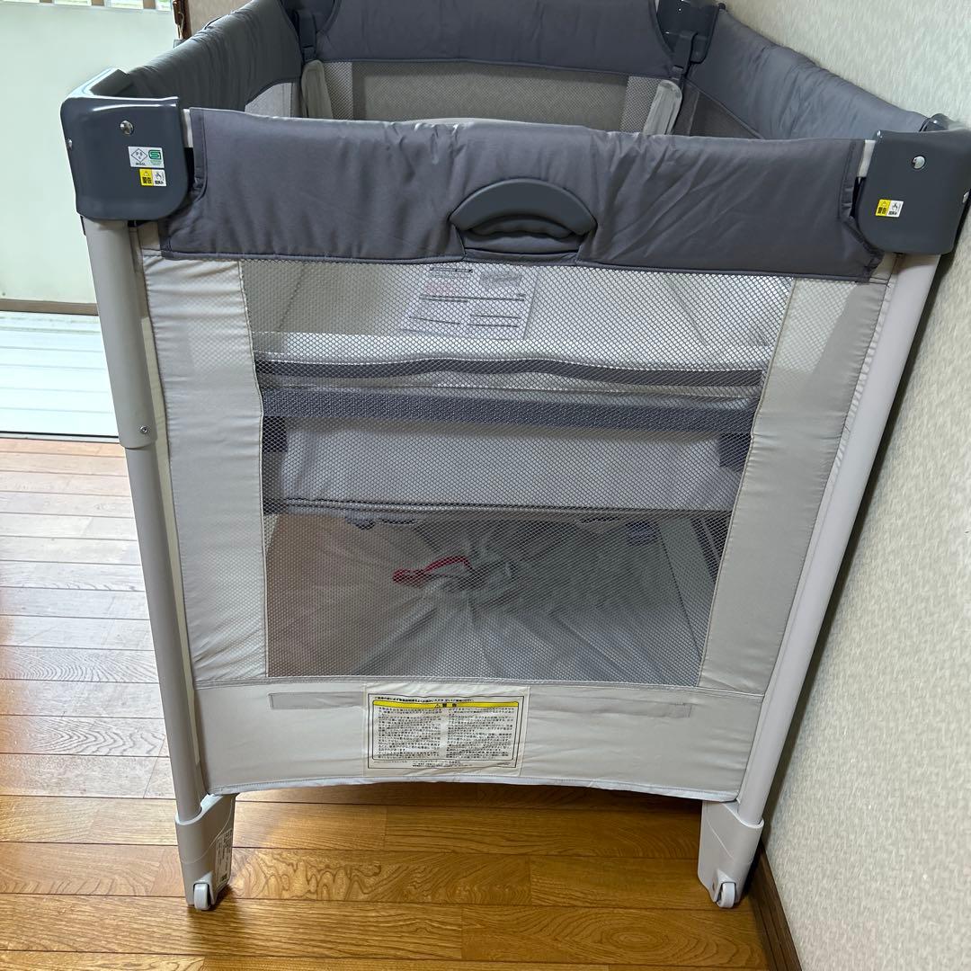【美品】Aprica アップリカ　ココネルエアー AB グレーベア　ベビーベッド