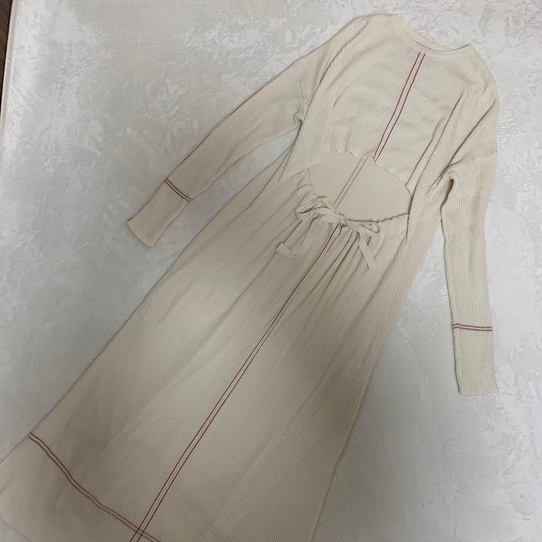 TAN タン ステッチリブニットワンピース サイズF