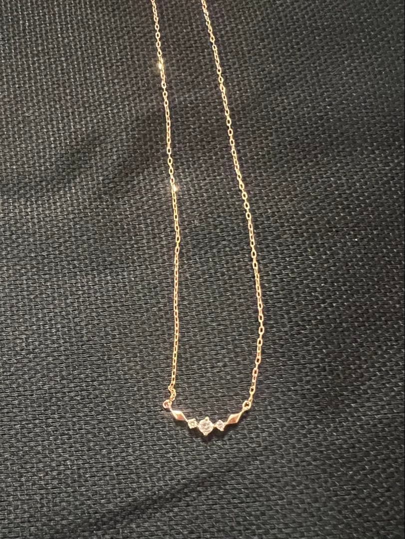 k10 ピンクゴールド　ダイヤモンドネックレス