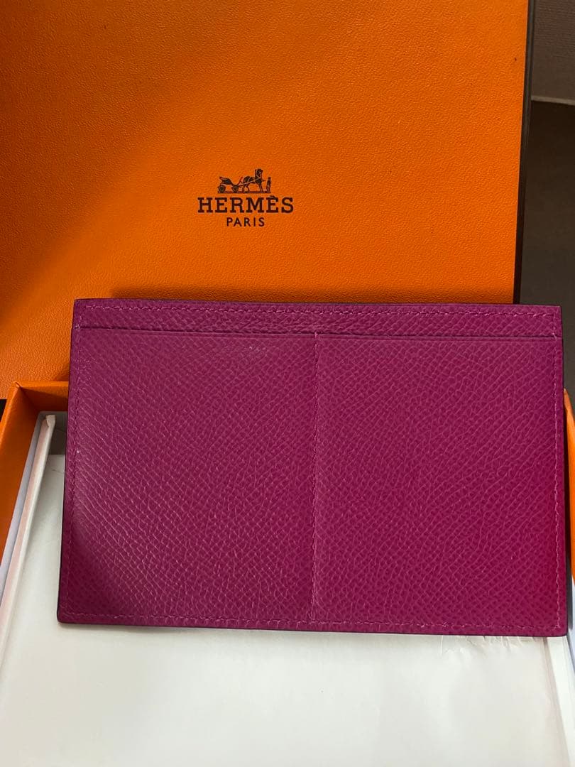 ♡エルメス♡ HERMES 名刺入れ カードケース　箱あり　紫　パープル
