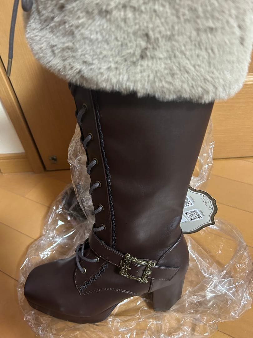 ノエル・ド・メモワール ロングブーツ 濃茶Mサイズ　クラロリ　くる実　しまむら