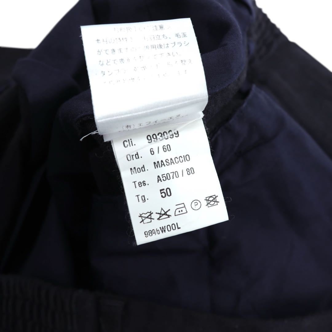 ジャブスアルキヴィオ マサッチョ ウール ドローコードパンツ ネイビー 50