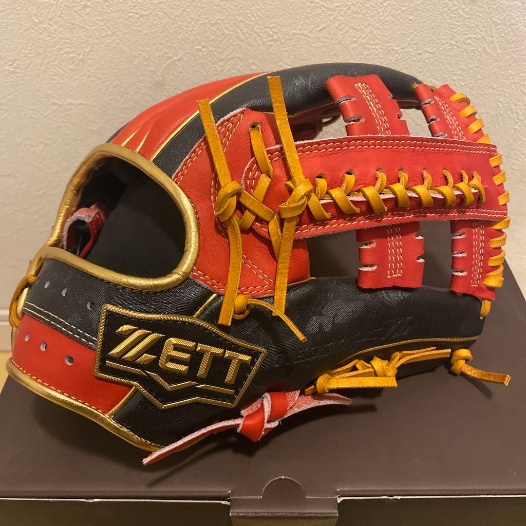 ZETT 軟式野球グローブ BRGB31250 レッド/ブラック