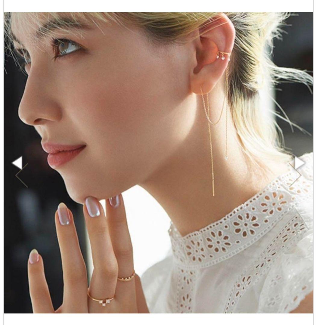 【もこもこ】アーカー ビンドゥチェーンダイヤモンド ピアス(片耳用)