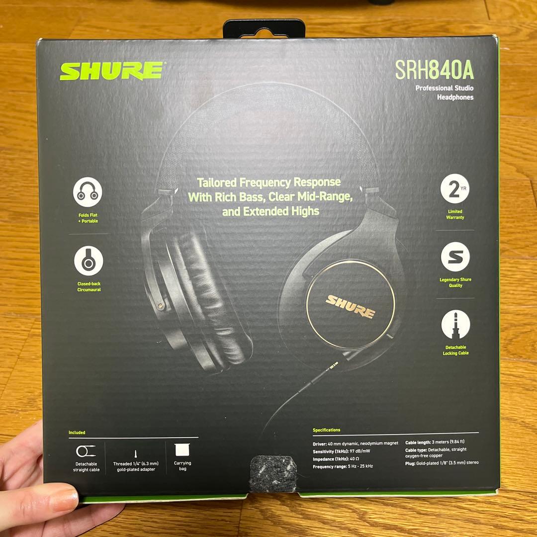 SHURE SRH840A有線ヘッドセット ブラック