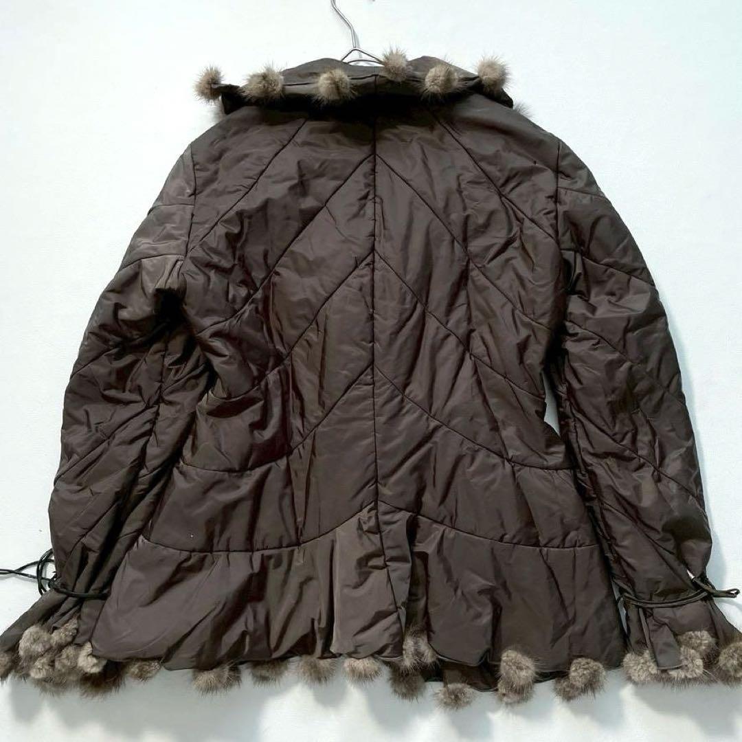 【66】エルマンノシェルヴィーノ　ミンクファー付き中綿ジャケット 42