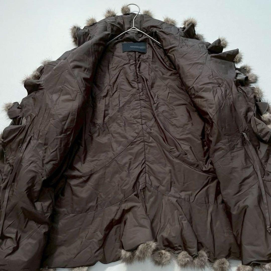 【66】エルマンノシェルヴィーノ　ミンクファー付き中綿ジャケット 42