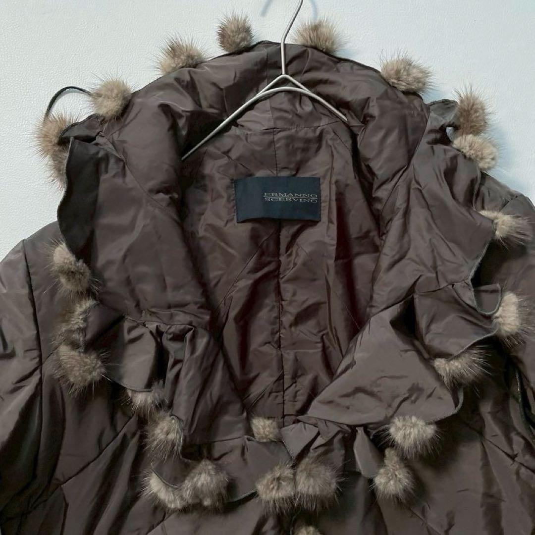【66】エルマンノシェルヴィーノ　ミンクファー付き中綿ジャケット 42
