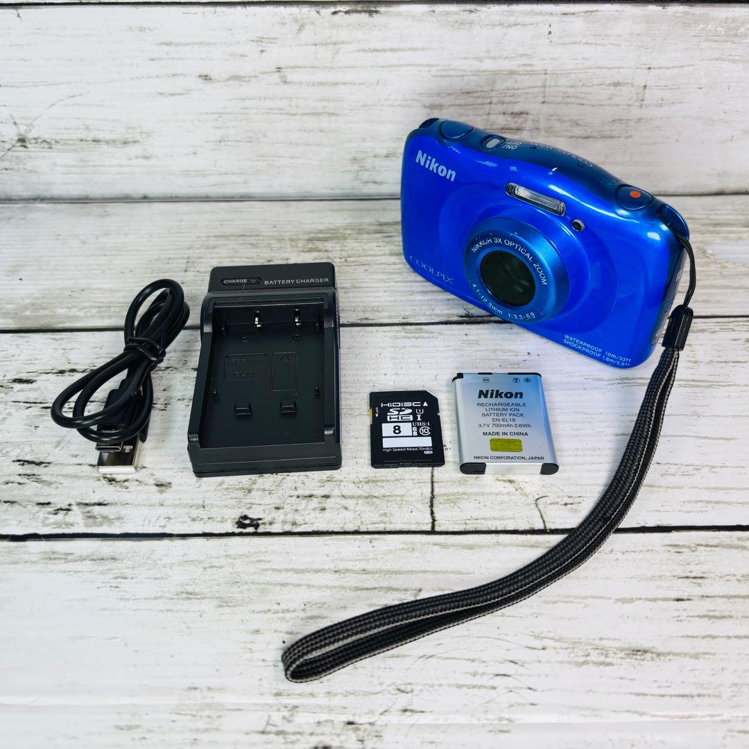 【動作良好】Nikon デジタルカメラCOOLPIX W100 ブルー