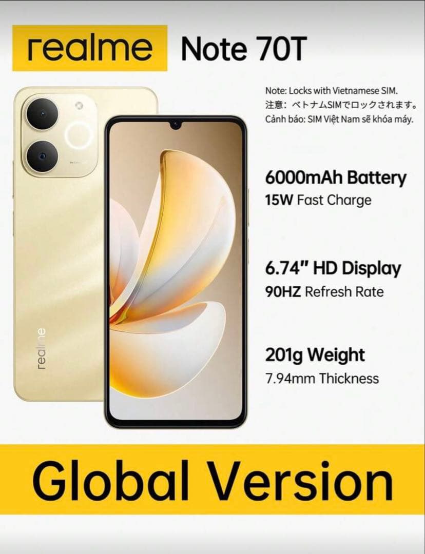 realme Note 70T 4GB＋256GB 2台