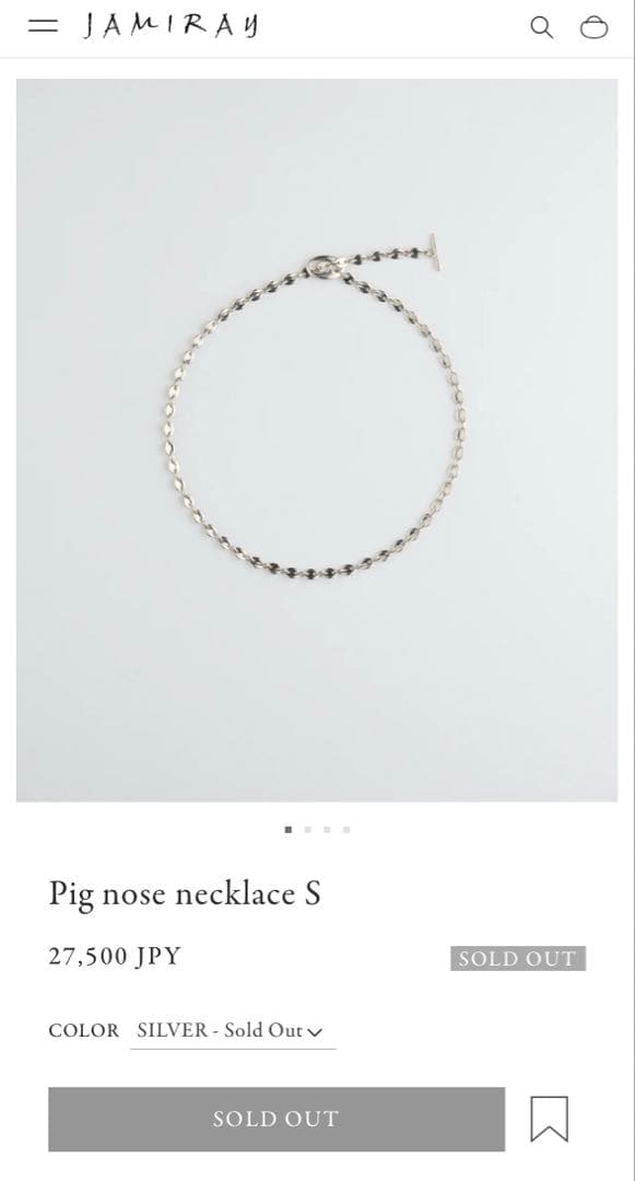 ＜JAMIRAY＞Pig nose ネックレス