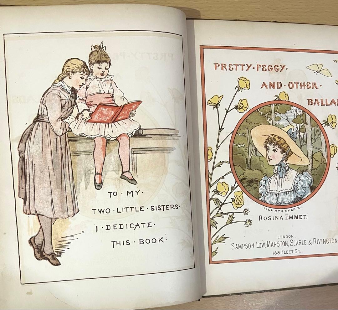 No416希少 アンティーク 古書 洋書 絵本 ビクトリアン 児童書 民謡 童謡