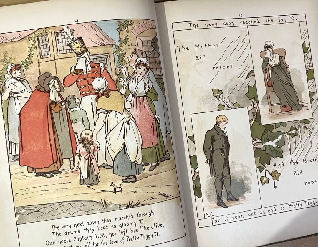 No416希少 アンティーク 古書 洋書 絵本 ビクトリアン 児童書 民謡 童謡