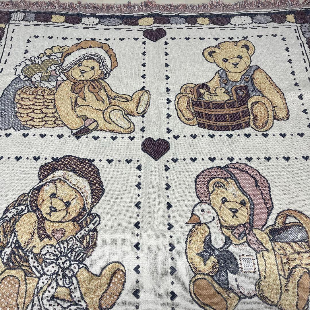 クマ　テディベアー　マルチカバー　ソファーカバー　ラグ　171x122