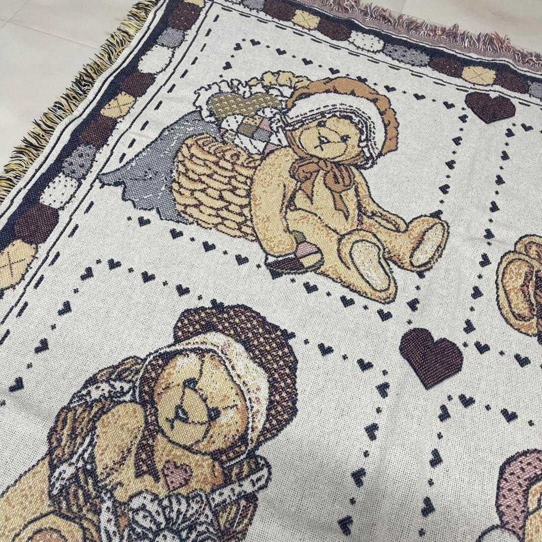 クマ　テディベアー　マルチカバー　ソファーカバー　ラグ　171x122