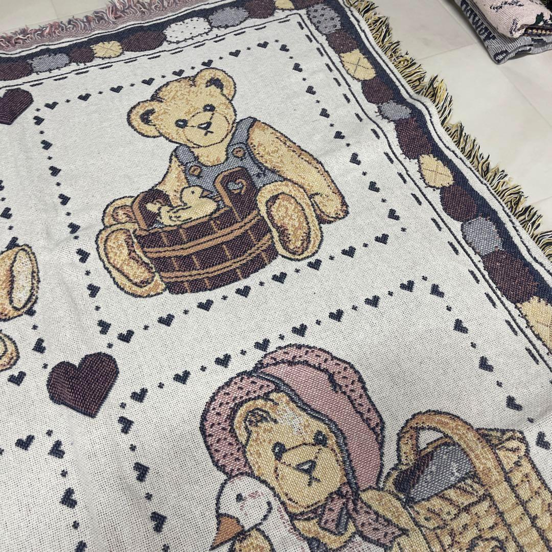 クマ　テディベアー　マルチカバー　ソファーカバー　ラグ　171x122