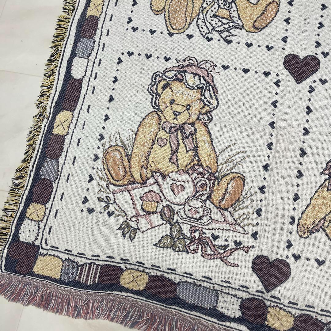 クマ　テディベアー　マルチカバー　ソファーカバー　ラグ　171x122