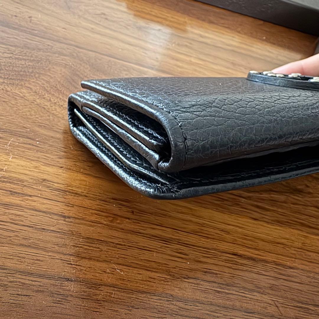 国内正規品GUCCI GGスタッズブラックレザー長財布