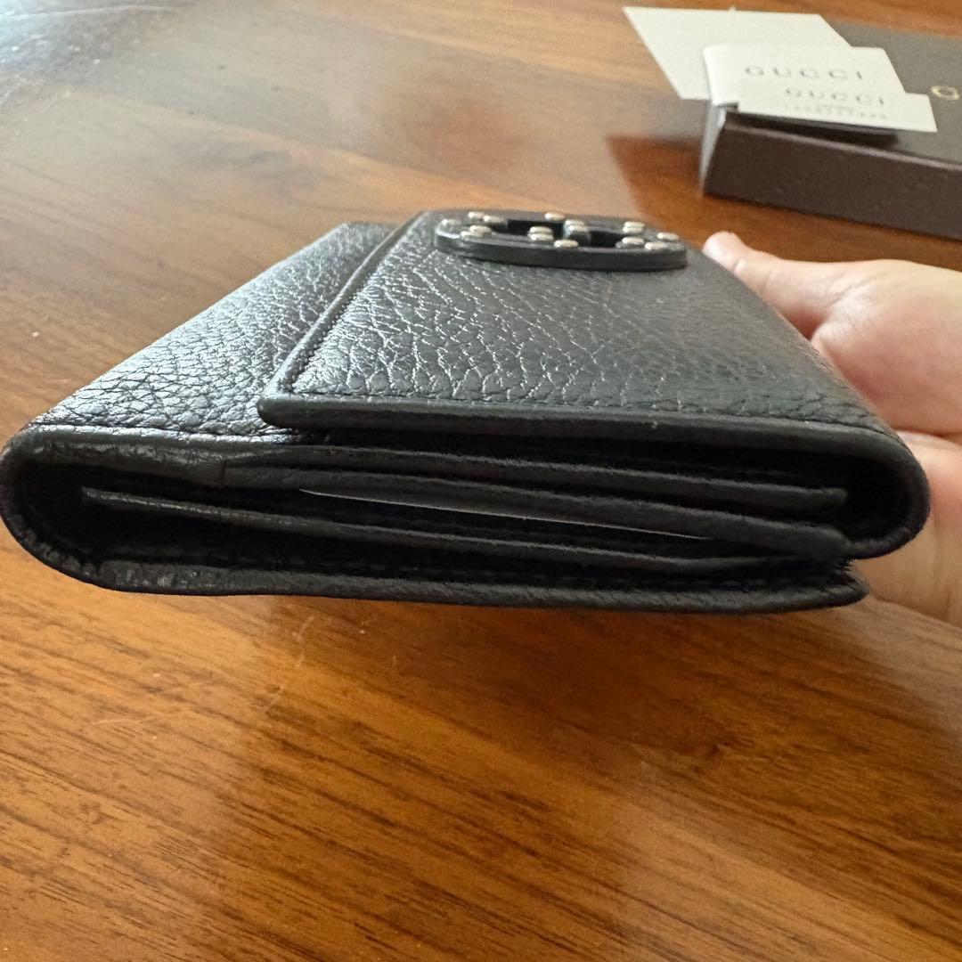 国内正規品GUCCI GGスタッズブラックレザー長財布