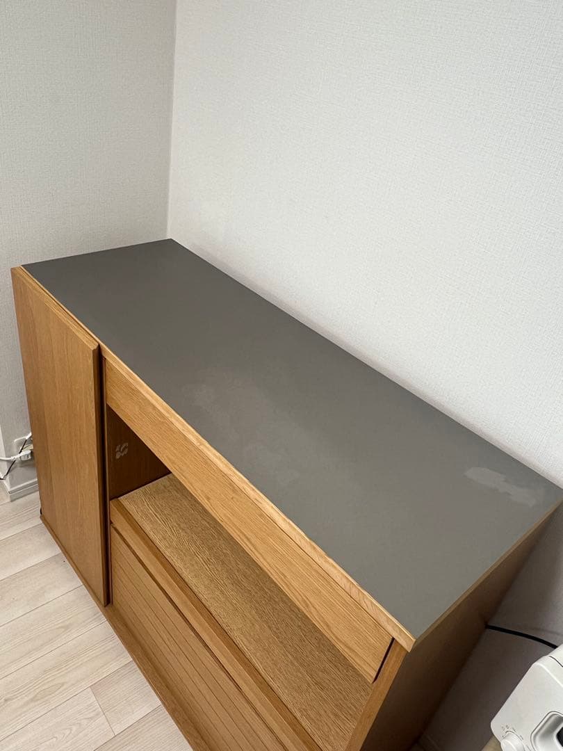 【送料込み】unico SOLK キッチンカウンター 食器棚　W1200