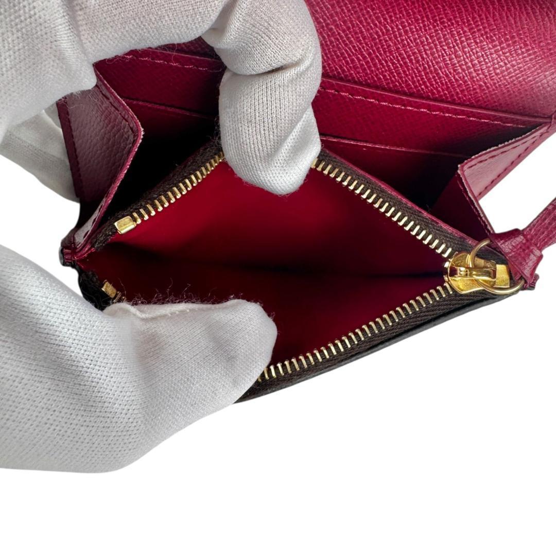 現行モデル❤極美品 ルイヴィトン　ポルトモネロザリ　フューシャ　財布