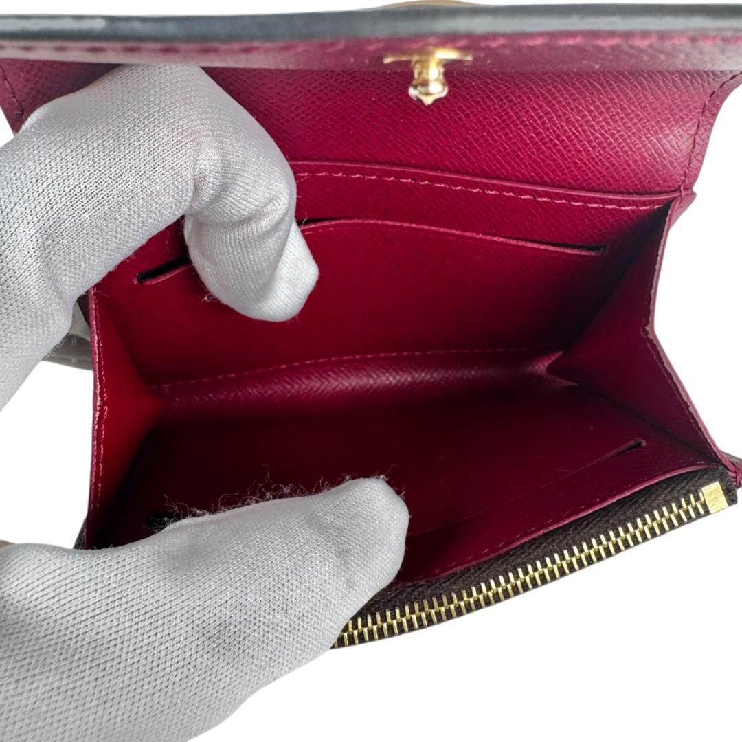 現行モデル❤極美品 ルイヴィトン　ポルトモネロザリ　フューシャ　財布