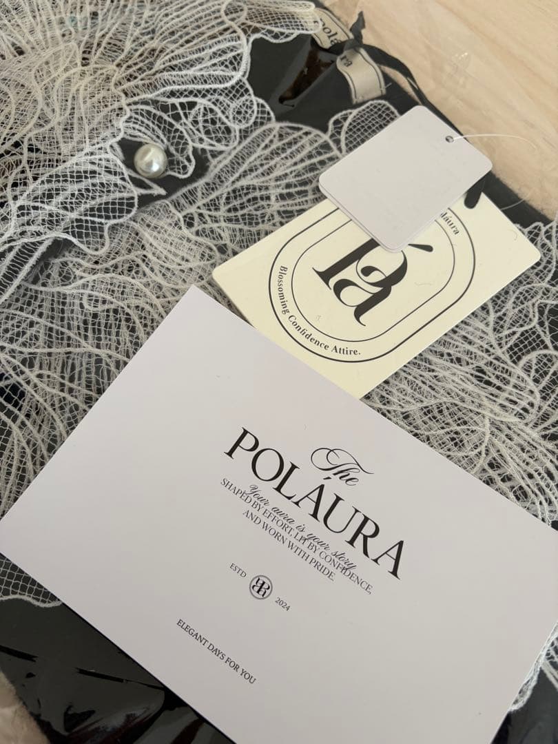 polaura ポローラ フラワーレースカーディガン