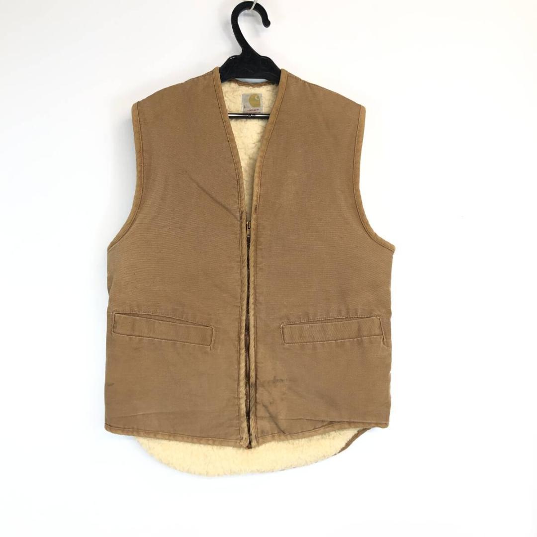 70s Vintage カーハート 裏ボア ダック地 ベスト Sサイズ