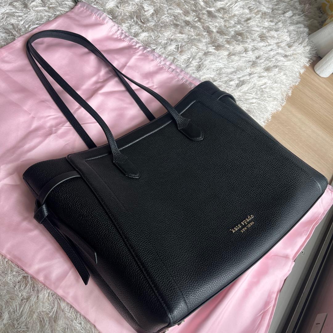 Kate Spade ブラック ノットラージ　トート A4対応バッグ