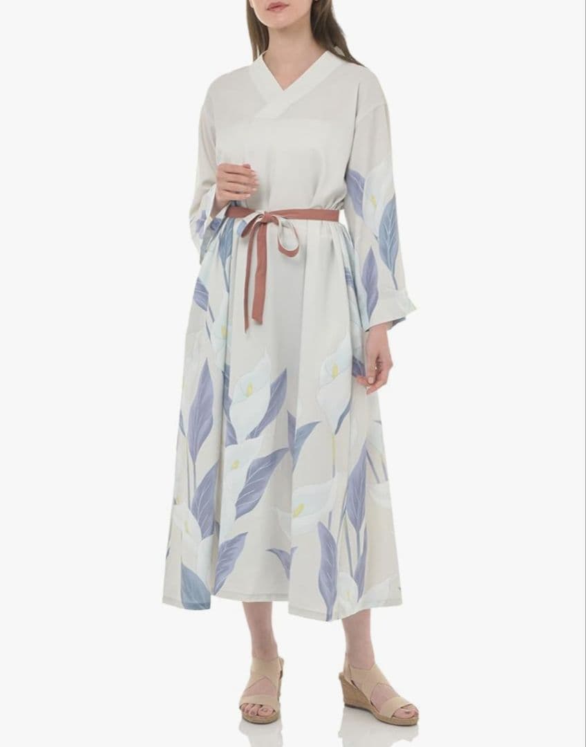 ワモノヤカヤ　新品未使用タグ付き水芭蕉羽織付きロングワンピースFREE SIZE