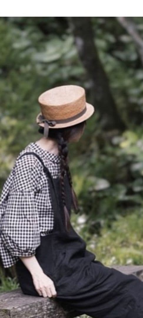 カワムラ帽子店、瑠璃、草木染めリボン、カンカン帽