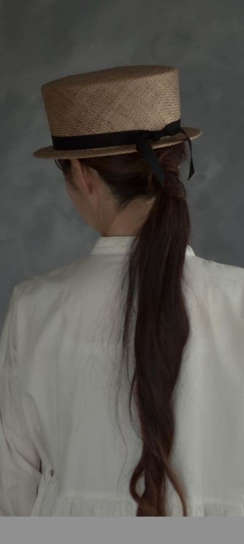 カワムラ帽子店、瑠璃、草木染めリボン、カンカン帽