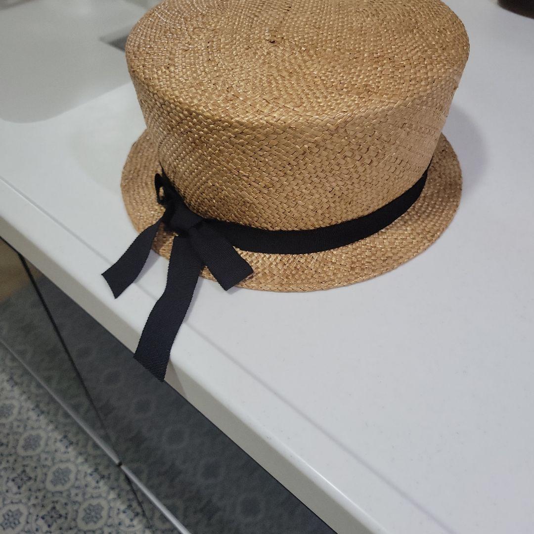 カワムラ帽子店、瑠璃、草木染めリボン、カンカン帽