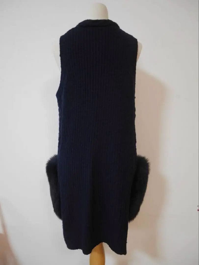 【美品！】Cruciani クルチアーニ ファーポケットニットジレ