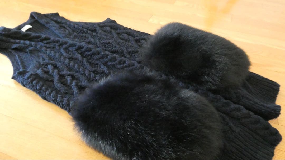 【美品！】Cruciani クルチアーニ ファーポケットニットジレ