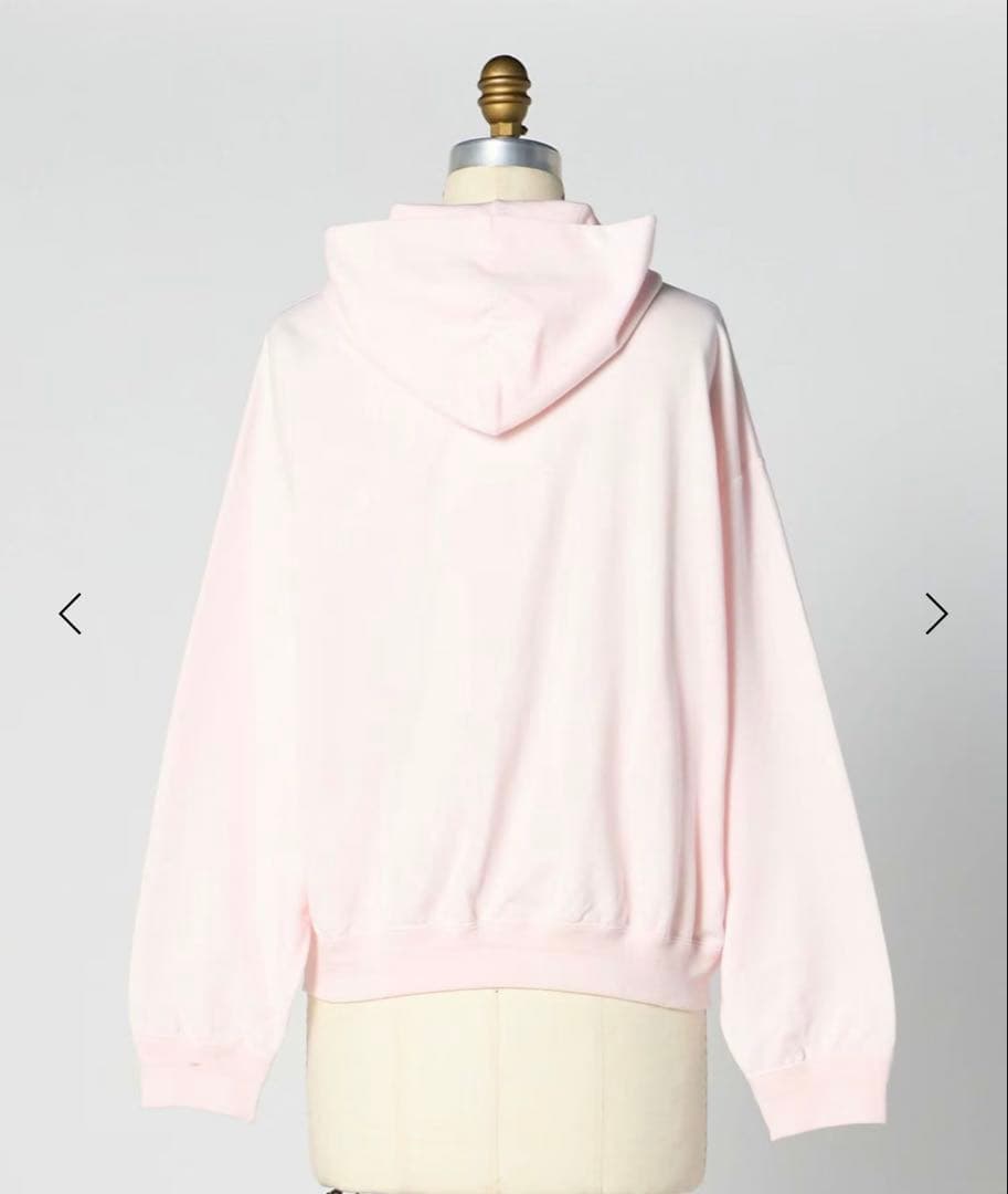 【新品未使用】Drawer ドゥロワー 今季ピンク裏毛ハーフジップフーディ