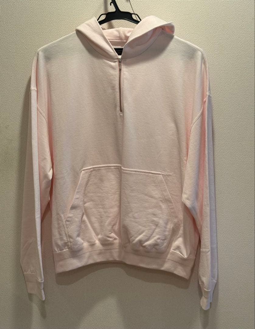 【新品未使用】Drawer ドゥロワー 今季ピンク裏毛ハーフジップフーディ