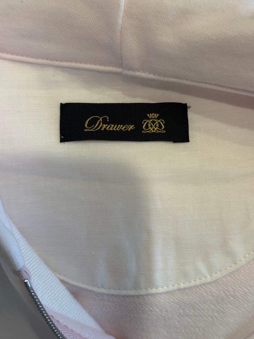 【新品未使用】Drawer ドゥロワー 今季ピンク裏毛ハーフジップフーディ