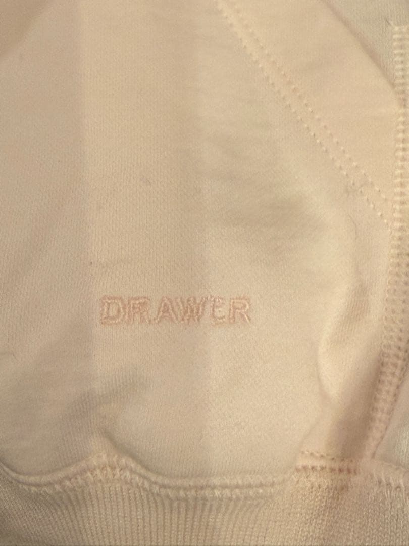 【新品未使用】Drawer ドゥロワー 今季ピンク裏毛ハーフジップフーディ