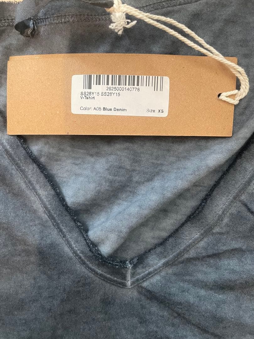Salsation Blue Denim Vネック半袖Tシャツ XS