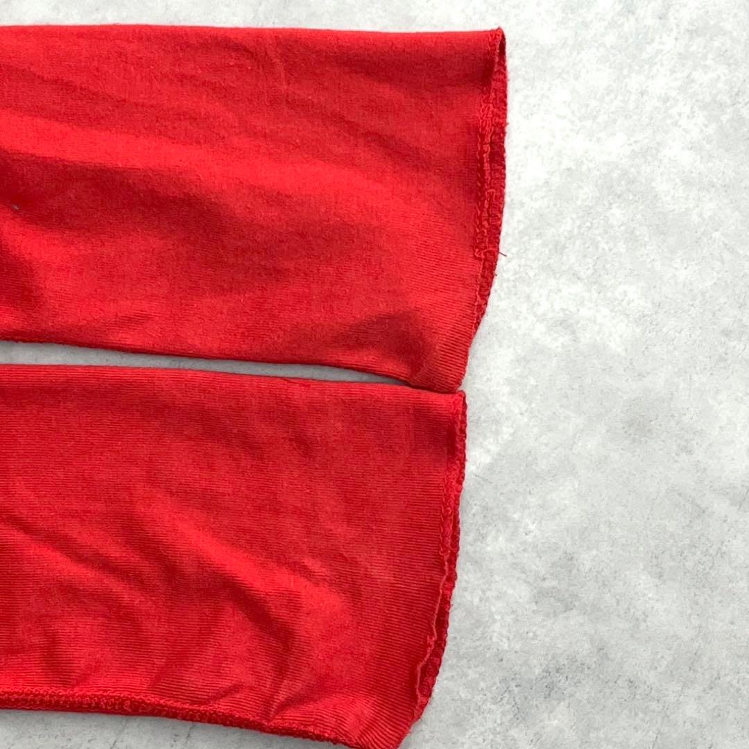 アメリカーナ ロングワンピース サーマル ワッフル ヘンリーネック 2WAY 赤